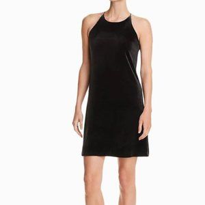 Aqua Velvet Shift Mini Dress